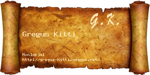 Gregus Kitti névjegykártya